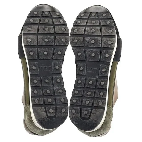 Balenciaga Race Runner Sneakers in Multicolor Leather and Suede